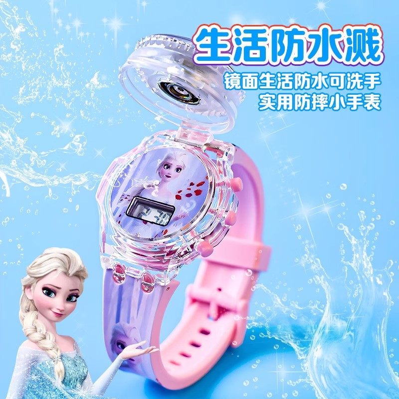 Kids' toy watch for girls, ages 2-3, my melody, cartoon, luminous electronic watch, rotating, cute for girls