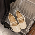 french chic flats: women's  autumn new arrivals - mary janes, flat, soft style, solid color