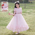 Girls' summer floral maxi dress - new  chiffon beach dress with ruffle hem - in stock
