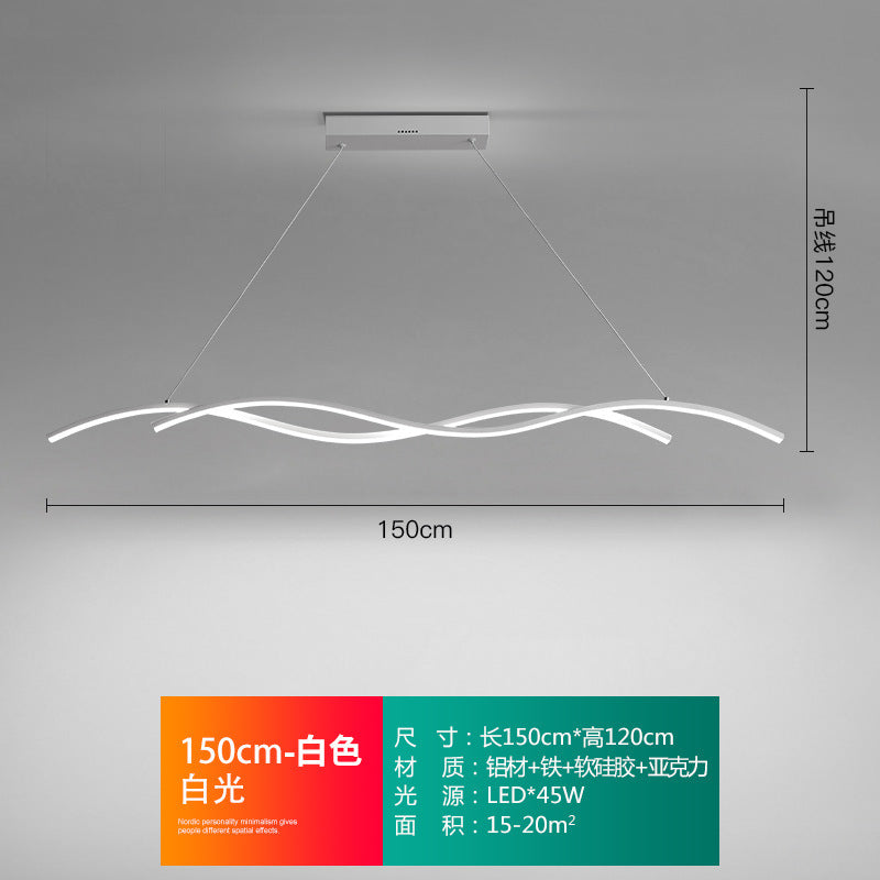 Long restaurant chandelier modern minimalist creative dining table dining room bar lighting designer minimalist personalized restaurant light