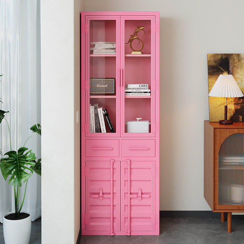 Office File Cabinet Drawer Glass Industrial Wind Iron Cabinet Steel Data File Storage Cabinet Locker