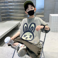Boys' short-sleeve t-shirt and shorts set - summer  new collection - trendy summer clothing for older boys - kids' summer outfits - children's tops