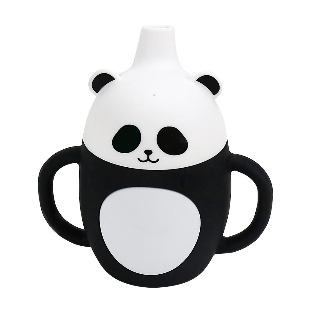 Cross-border explosion Animal shape Children's cup Silicone belly cup with handle Food grade Silicone learning drink cup