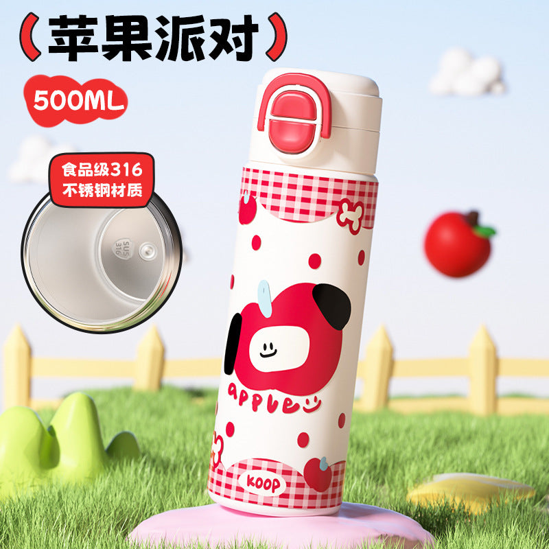 New arrivalfashion password cup 316 stainless steel vacuum thermos cup business office with tea and water separation straight cup