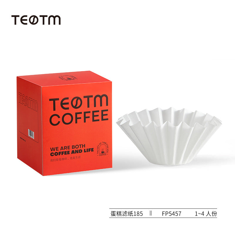 Japanese imported cake coffee filter paper, 50 sheets, 155mm/185mm, hand-brewed cake filter paper, boxed coffee filter