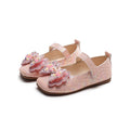 Preppy stylekidsflats square toe springnew arrivalk-style big bowsgirl princess shoes children's leather shoes