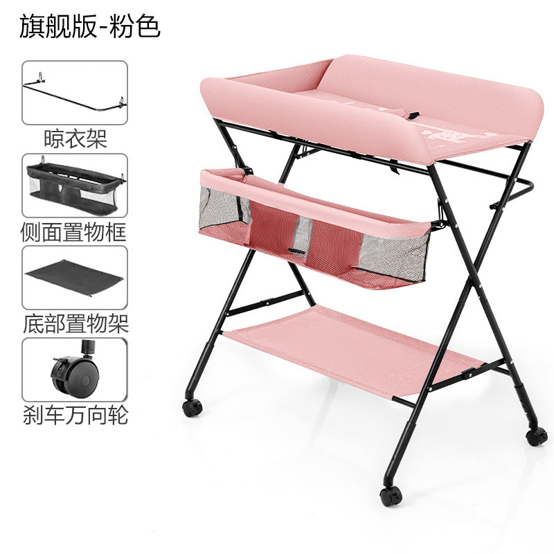 Diaper changing table - portable, multifunctional, foldable baby care station for newborns - bathing, diaper changing, and massage