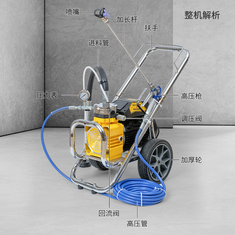 阿斯兰电动高压一体喷涂机油漆腻子抹灰多功能小型隔膜双枪喷漆机