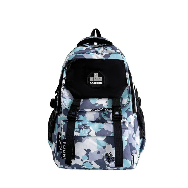 Junior high school student schoolbag female and male large capacity strong and durable backpack college student high school primary school camouflage travel backpack