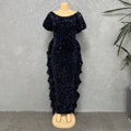 supply silm waist one shoulder off-shoulder elegancesequin long skirt european and american african fashion women's clothing