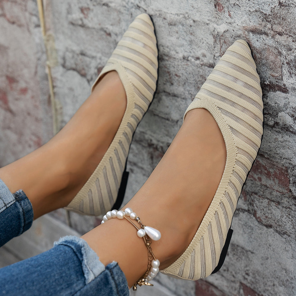 export knitted plus-size women's shoes:  spring/autumn new collection - comfortable, breathable, stylish, versatile casual flats