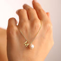 New french chic versatile fashionable pearl letter pendant necklace - high-end women's necklace