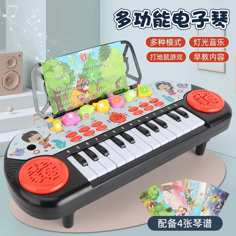 Children's electronic keyboard toy, baby educational toy, early learning for 1-2-3 year olds, playable music multifunctional piano, 4 girls, 6