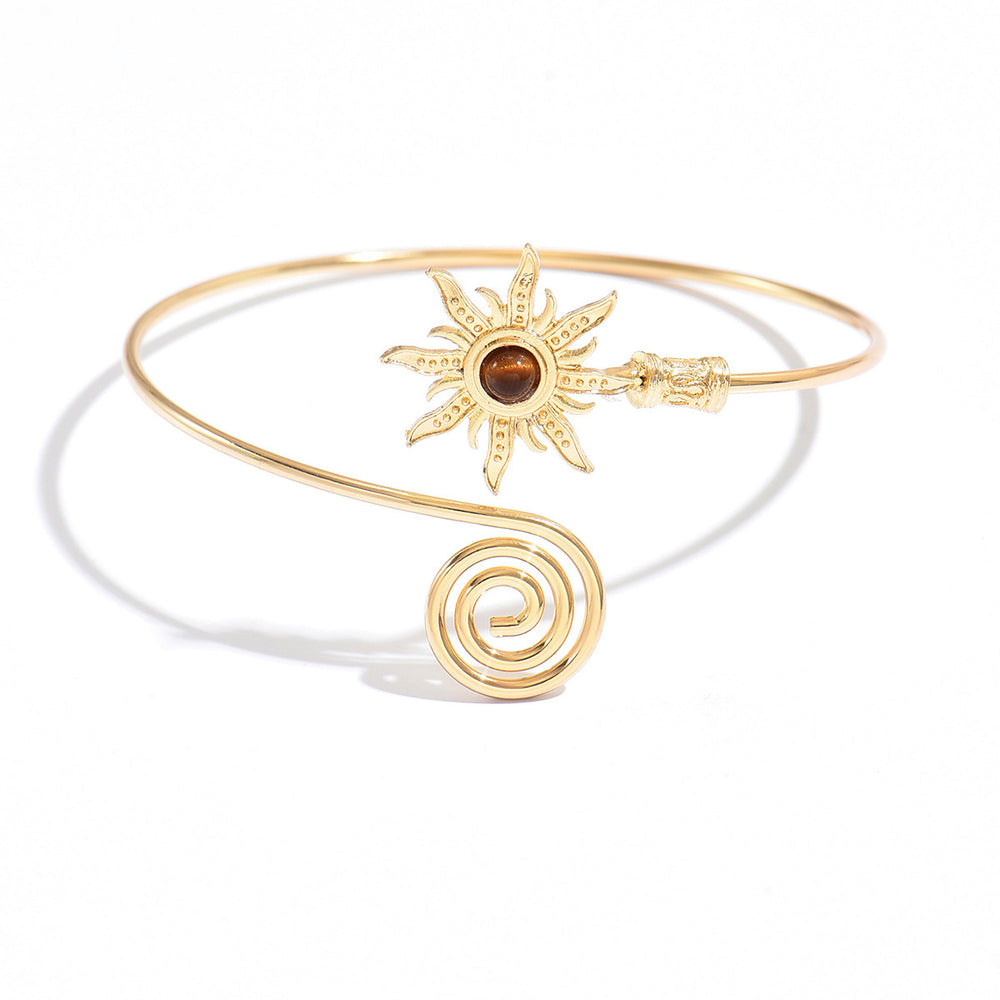Wholesale vintage sunflower bracelet - european & american cross-border metal jewelry - women's high-end adjustable open bracelet/arm ring