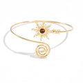 Wholesale vintage sunflower bracelet - european & american cross-border metal jewelry - women's high-end adjustable open bracelet/arm ring