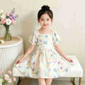 【matching family outfit】girls' dreamy summer dress - fresh & sweet puff sleeve baby birthday party dress