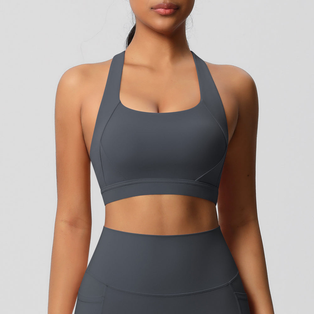 Cloud-feel compression yoga tank top - shockproof, high-impact sports bra for pilates, running, and outdoor fitness