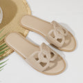 2026 women's summer fashion versatile sandals - slip-on women's shoes, outdoor slippers, hot pressed electric embroidery flat sandals