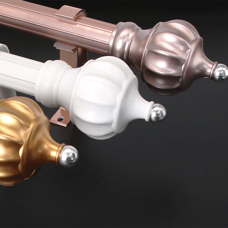 Thickened aluminum alloy curtain rod roman rod rose gold ivory white gold single rod double rod curtain rod factory direct sales