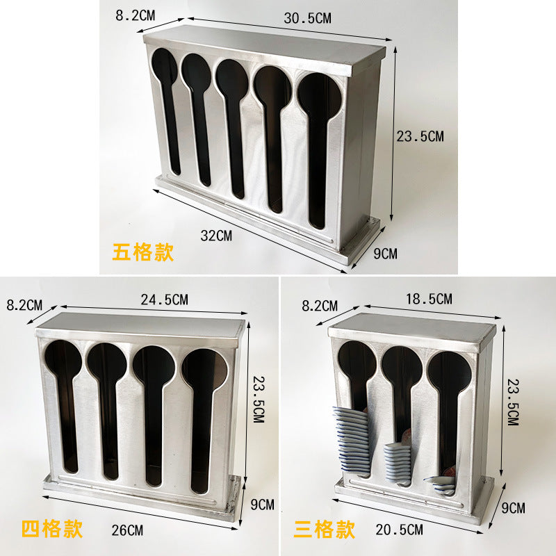Square stainless steel ladle holder with lid - stainless steel spoon organizer - ladle box - spoon rest - commercial grade for restaurants and cafes