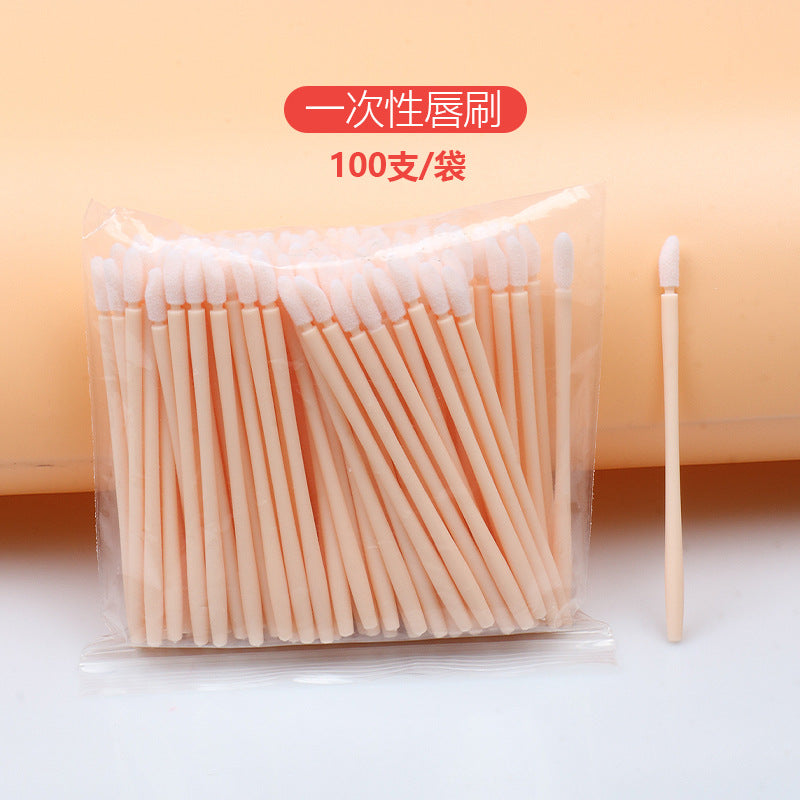 Disposable lip brush set, flocked makeup brushes, portable multifunctional small lip brush, beauty tools, makeup brushes