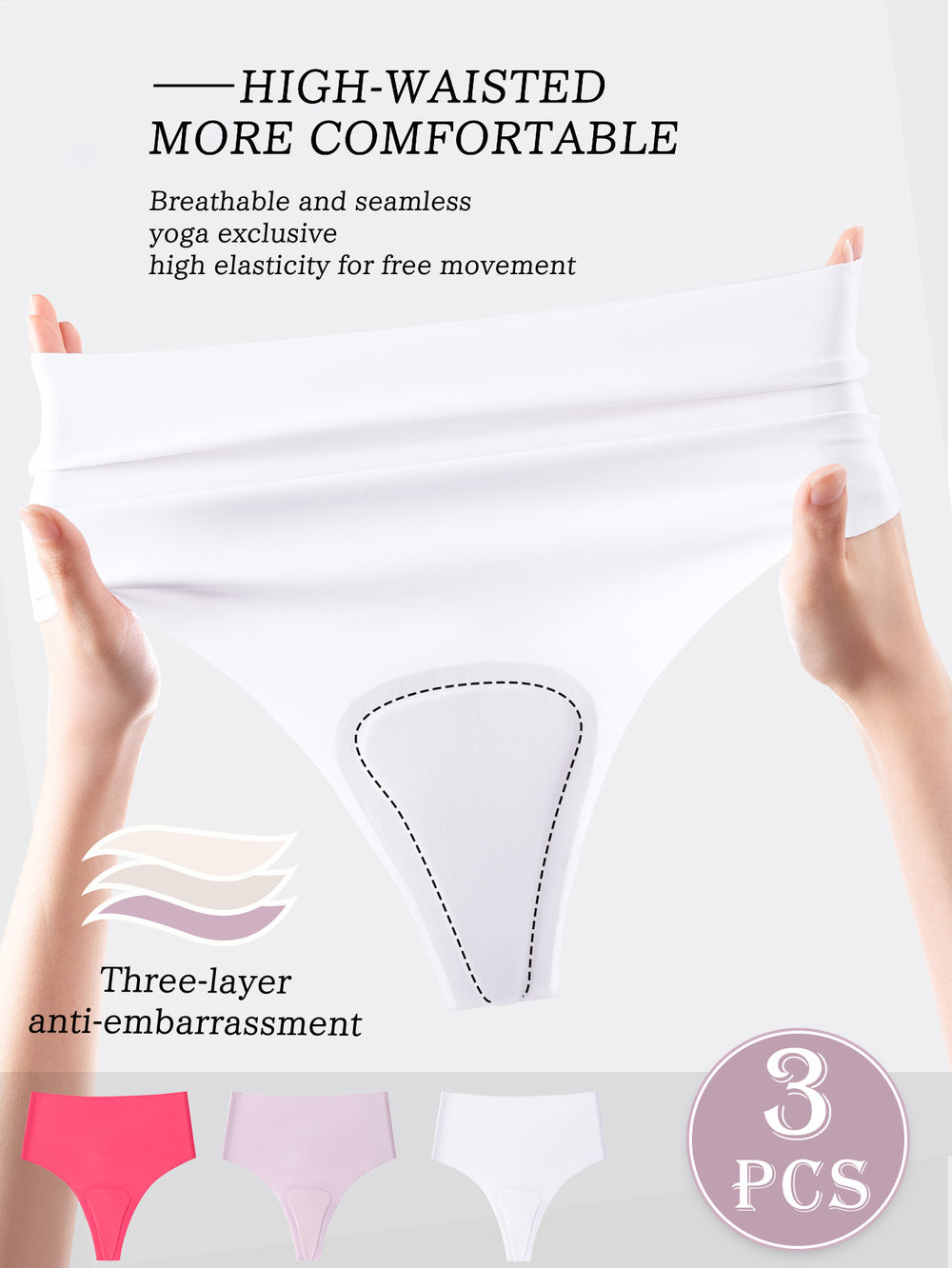 exclusive multi-color combination high waist seamless underwear women's sports yoga ice silk quick-drying anti-embarrassment line underwear