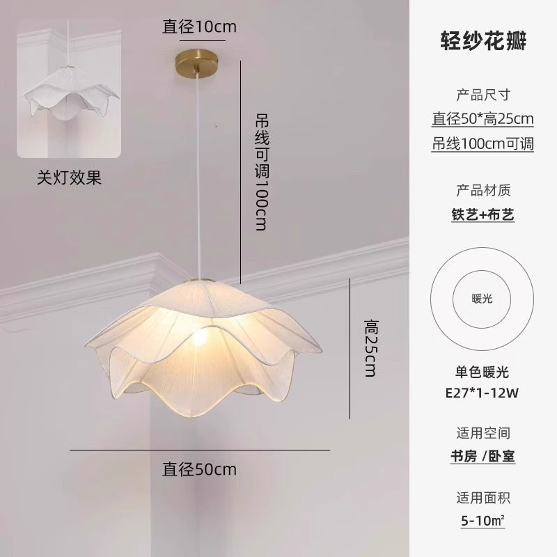 French chandelier, living room light, main light, bedroom light, advanced sense, Nordic cream style, simple and warm romantic master bedroom lighting