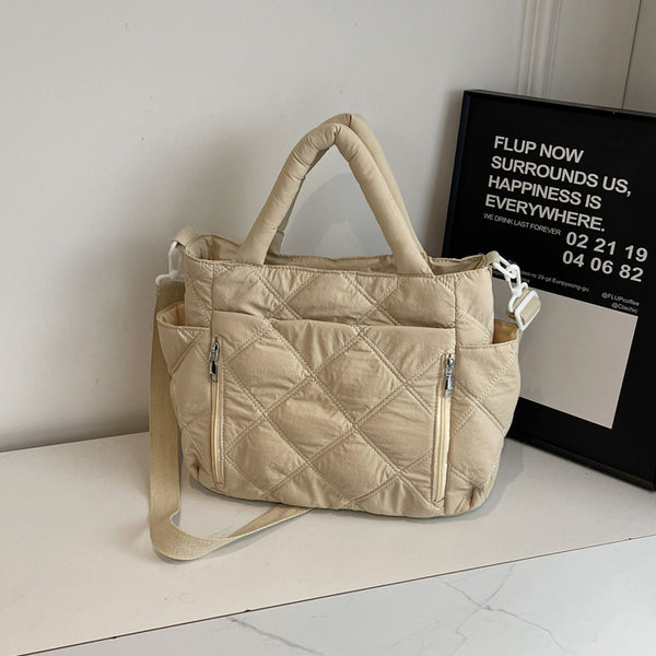 2025 new women's tote bag satchel with compartment large zipper handbag suitable for travel and work