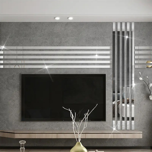 Acrylic beautiful edge decorative strip three-dimensional mirror wall sticker living room bedroom TV background wall mirror sticker waterproof self-adhesive