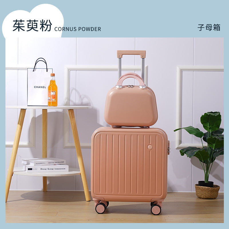 New small-capacity boarding case 18-inch trolley case universal wheel suitcase portable password case men's and women's high-value case