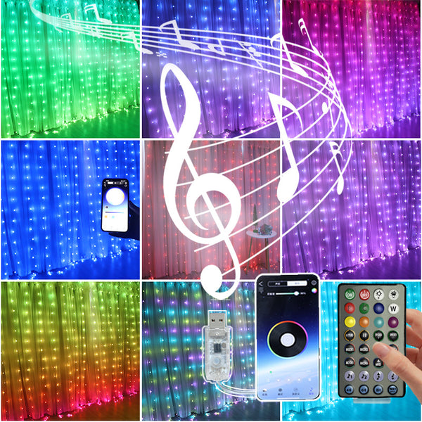 New leather line light Symphony curtain light Graffiti RGB Christmas light string Bluetooth light string APP fairy light atmosphere decoration