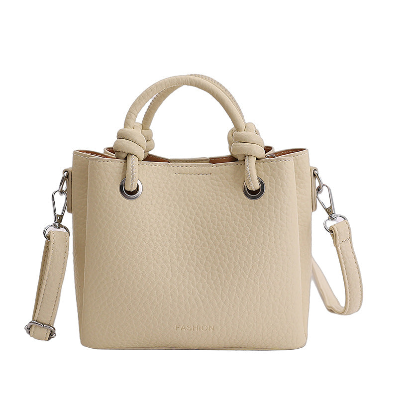 Premium lychee grain bucket bag - 2026 spring new arrival - tote, basket, large capacity shoulder & crossbody bag