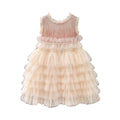 Girls' summer dress  new style sleeveless tank dress soft tulle sequin heavily embellished little girl's cake dress