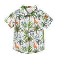 Summer new arrival: cross-border kids' short-sleeve shirt - comfortable, casual, beach-style printed shirt for boys