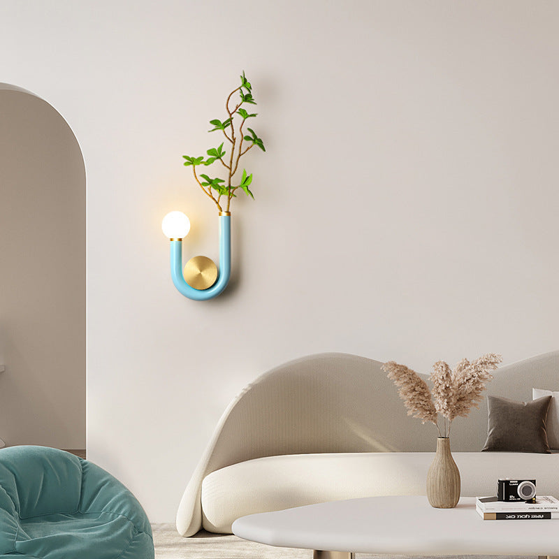 Simple storage Japanese-style creative aisle living room bedroom bedside bed and breakfast office decoration LED wall lamp