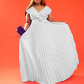 C8486p with belt summer european and american women's clothing fashion sexy ruffles pleated large skirt long skirt foreign trade dress