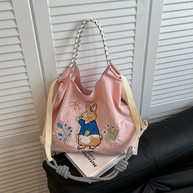 Foreign trade niche design cartoon tote bag women's 2025 new large-capacity casual fashion shoulder bag messenger bag