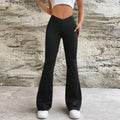 Amazon fashion cross-border  casual sports pants women's summer new v-shaped waist slimming look micro flare pants pants