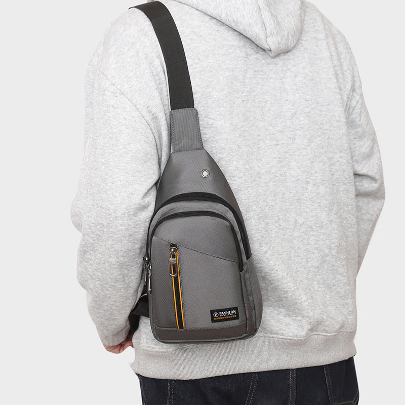 Men's breast bag 2025 new sports fashion messenger bag large capacity Oxford cloth business commuter shoulder bag wholesale