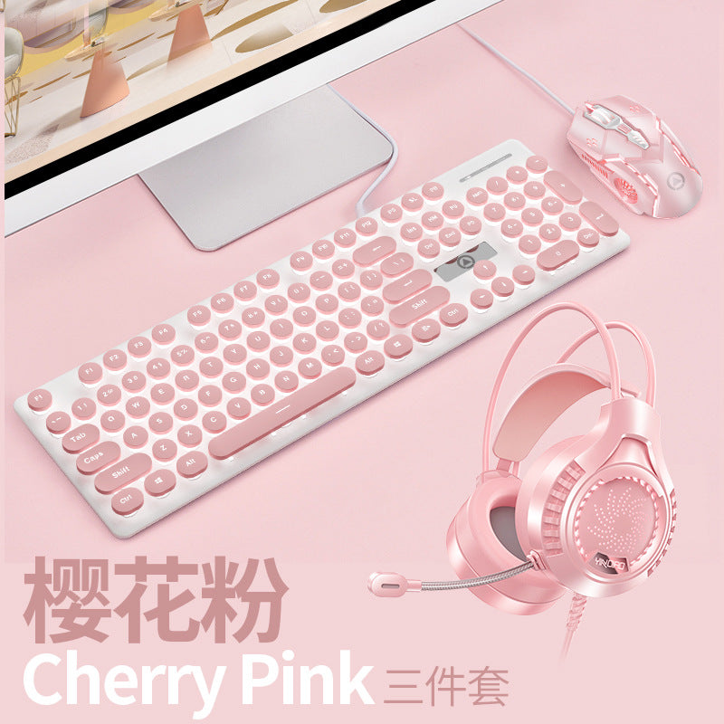 Silver sculpt v8 punk mechanical feel keyboard and mouse combo - illuminated gaming pc accessories - wholesale for amazon cross-border e-commerce