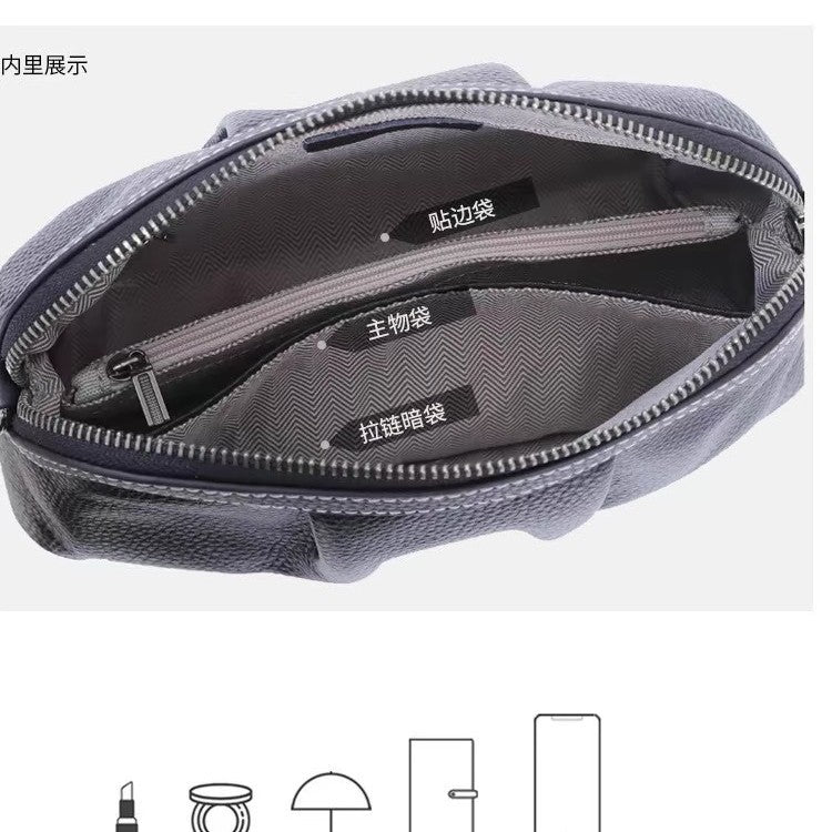 New arrival casual women's bag with first-layer cowhide, shoulder cross-body medium bag, women's handbag, large capacity three shoulder straps