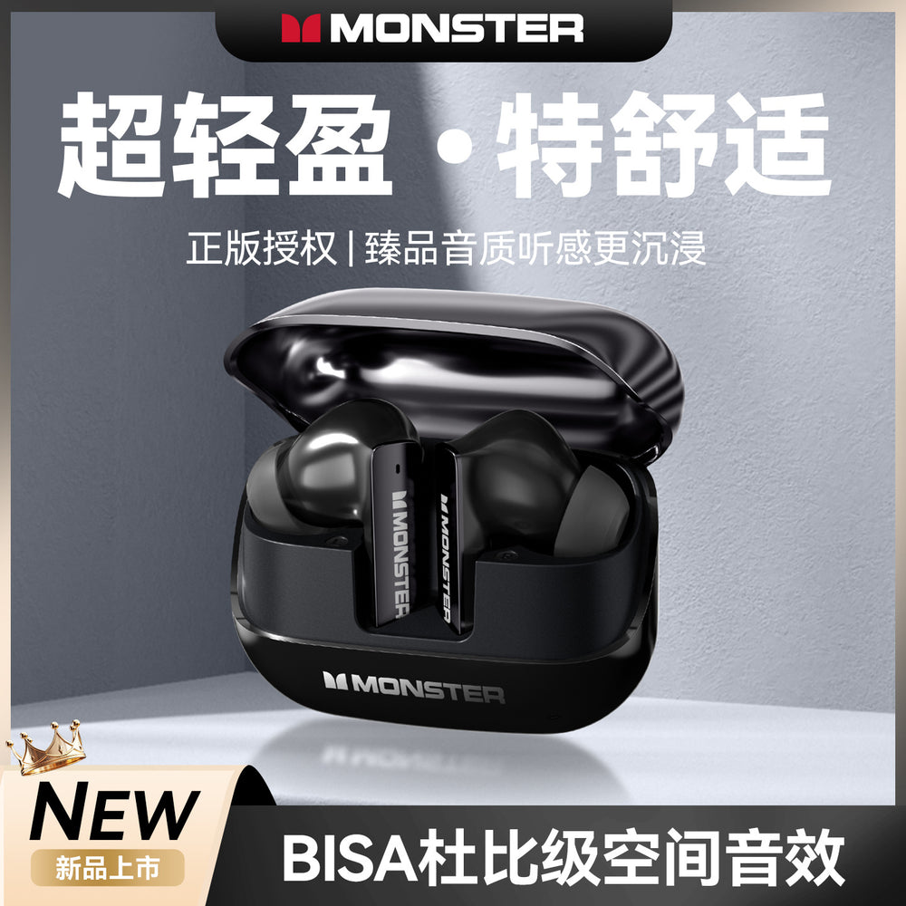 Monst mqt50 wireless bluetooth gaming headphones - in-ear, noise-canceling, sports music, high-fidelity audio, long battery life