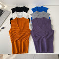 Sense of designniche style chicelegantv-neck knitting vest women's  spring and summerpure color sleeveless silmslimming looktops