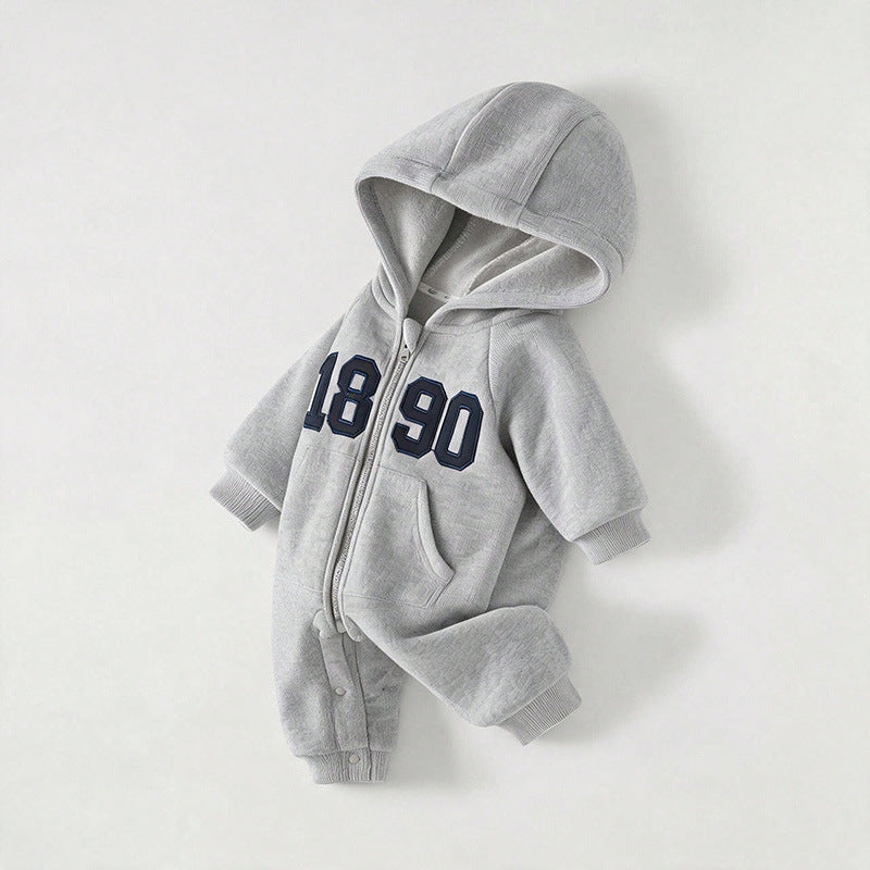 Newborn baby clothes autumn outfit super cute boy romper 100-day celebration adorable spring/autumn outdoor hooded sweatshirt swaddle