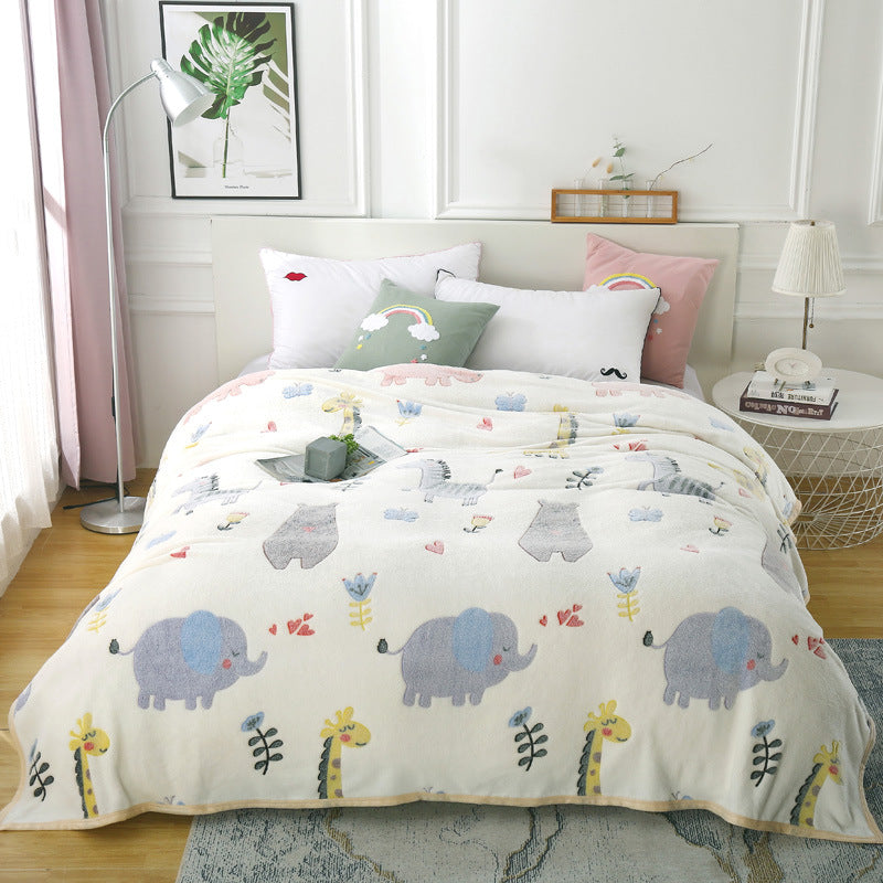 Snowflake fleece blanket Farai fleece sheet person double gift thickened coral fleece autumn and winter sleeping lunch break blanket wholesale