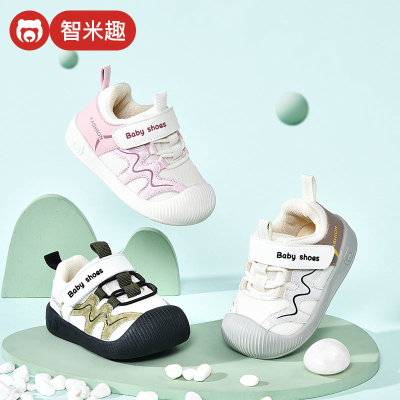 Toddler shoes for boys, spring and autumn infant shoes, soft sole functional mesh shoes, baby shoes for boys aged 1-3 years