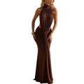 summer new women's fashion: european and american style cross-border dress - stylish, elegant, and high-end halter bodycon maxi dress