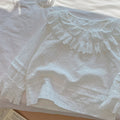 Girls' fall blouse  new long-sleeve heavy lace collar shirt - stylish spring/autumn top for kids