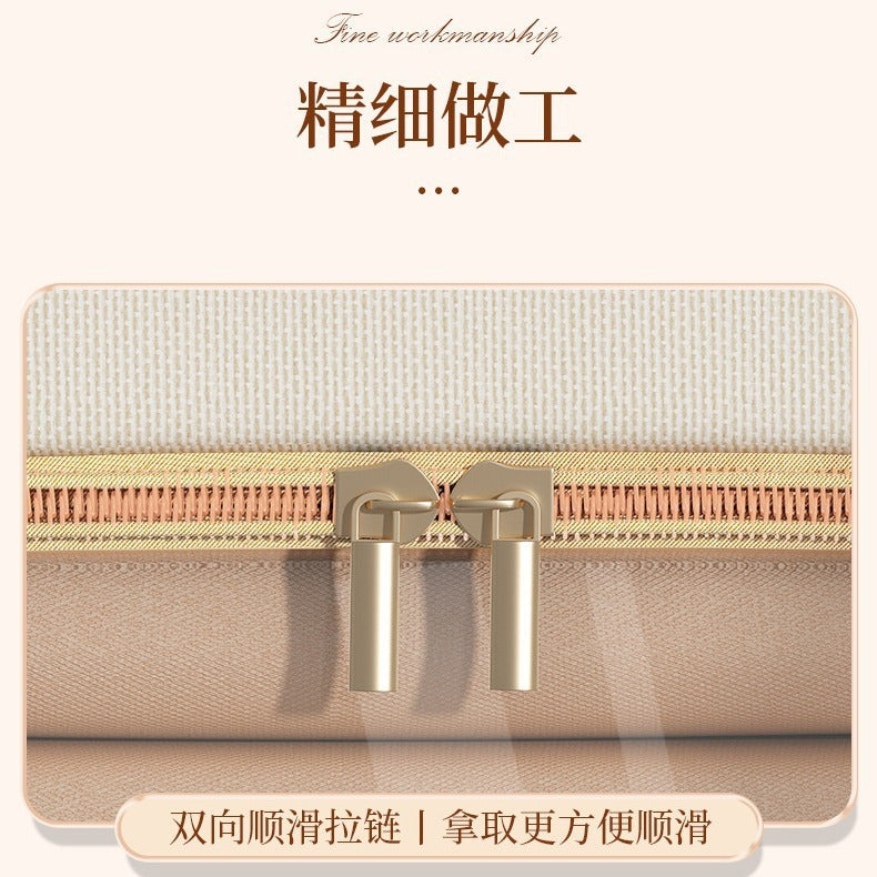 Large visual window, clothes storage box, underwear storage zipper, cotton and linen storage, steel frame folding, deepening, moisture-proof finishing