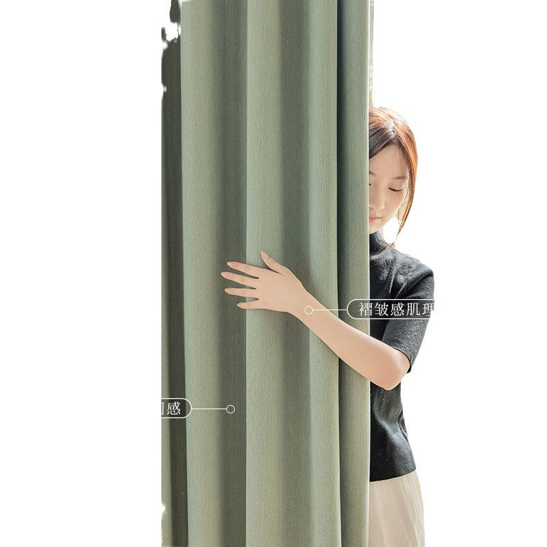 Chenille curtains - full blackout, pine needle velvet, new arrival for bedroom and living room, thickened sun protection, light luxury modern minimalist style, keqiao